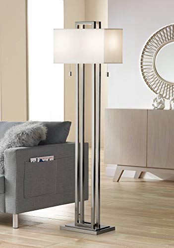 Possini Euro Design Gossard 62″ Tall Modern Brushed Nickel Floor Lamp